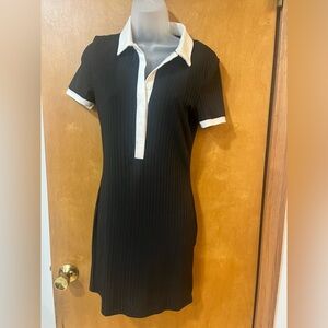 Black Buttoned Polo Dress